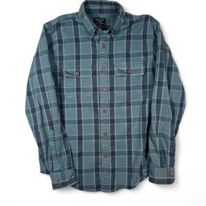 Abercrombie & Fitch Men’s Medium Blue Plaid Button Up Shirt 100% Cotton